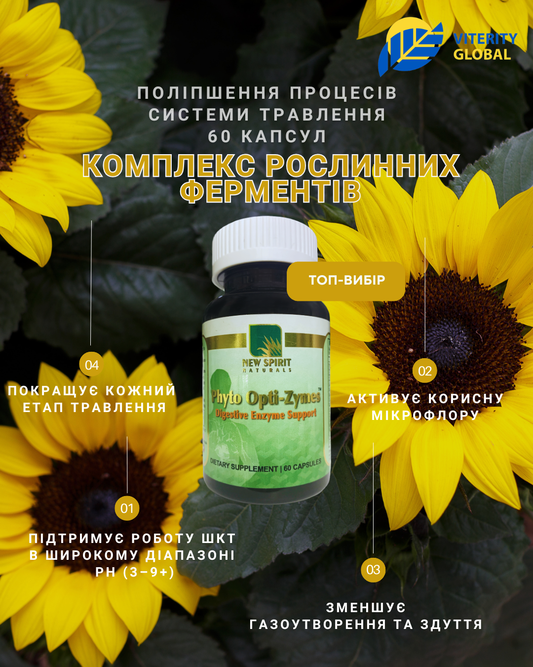 Комплекс растительных ферментов, 60 капс.